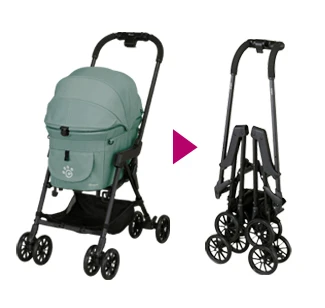 3つ折りでコンパクトになっているようす