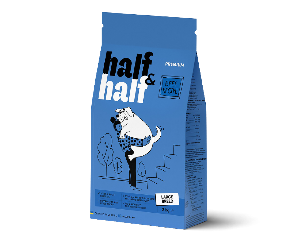 ハーフ&ハーフ ビーフ 大型犬用（成犬用） 2kg